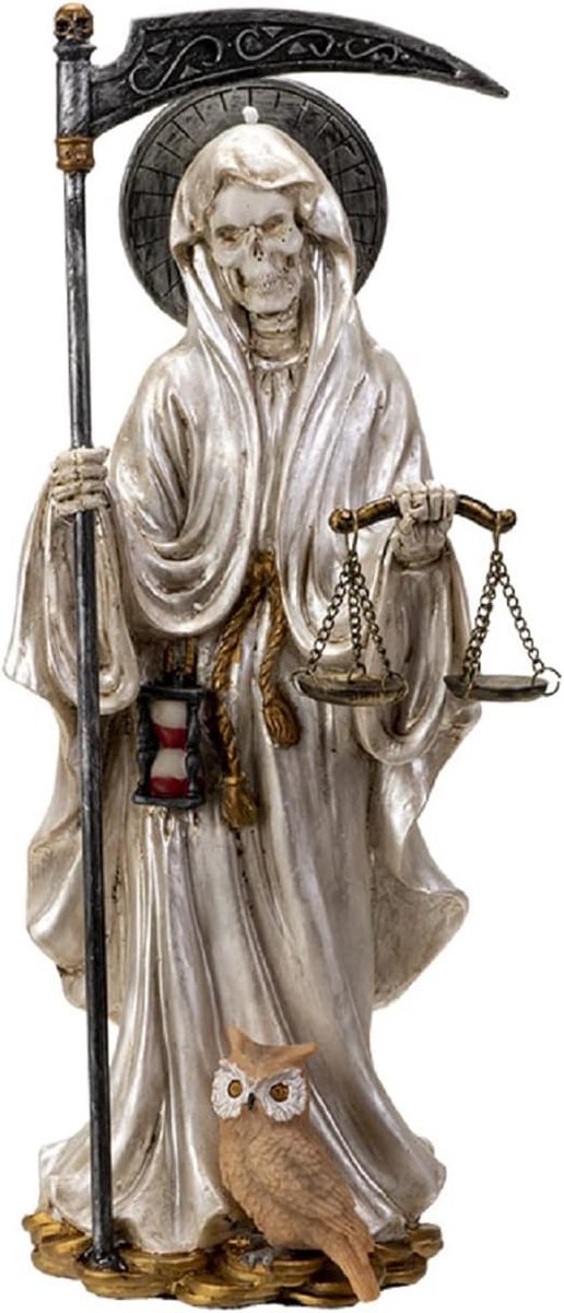 Giftware Pacific Trading Santa Muerte witte jurk beeldje dood 10 inch