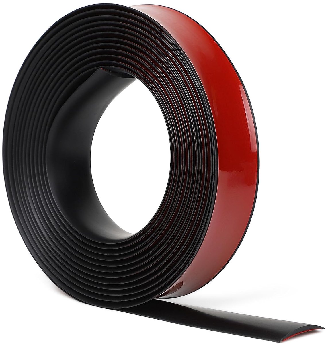 Deurdrempellijst, zelfklevend, 6 m, 4 cm breed, overgangsband van pvc, 3,5 mm hoog, voor vloeren, deuren, ramen (zwart)
