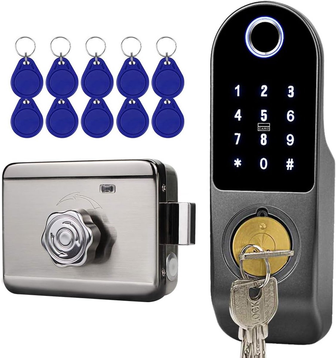 Elektronische Smart Lock Biometrische Vingerafdruk Deurslot Virtueel Wachtwoord Wechat QR Code Vingerafdruk Card Key Lock voor Veiligheid thuis in Slaapkamer