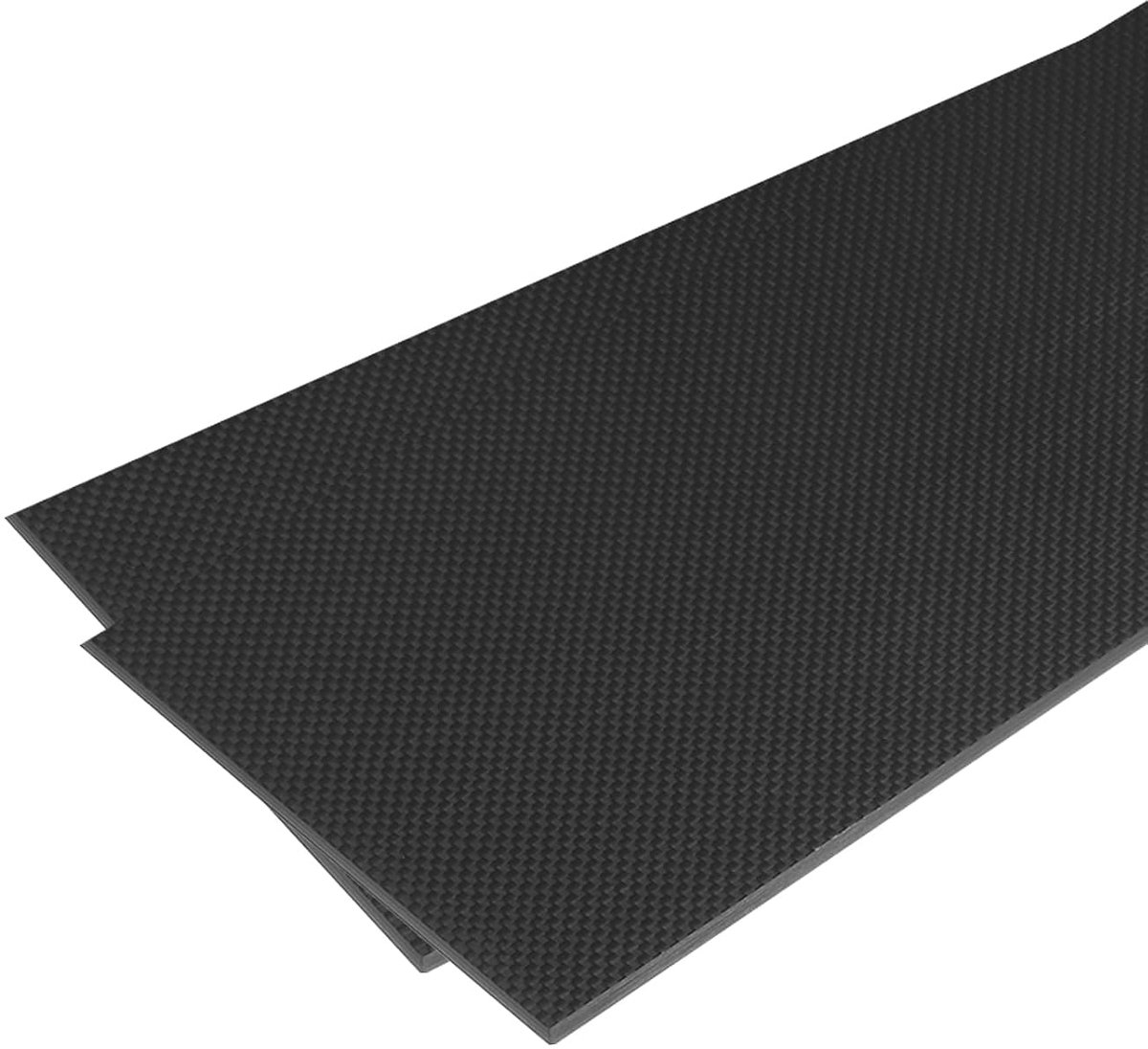2 stuks koolstofvezelfolie, 250 x 100 x 4 mm, glanzend oppervlak, plaat van gesmede koolstofvezels, plakfolie, plat weefsel voor RC vliegervlieger