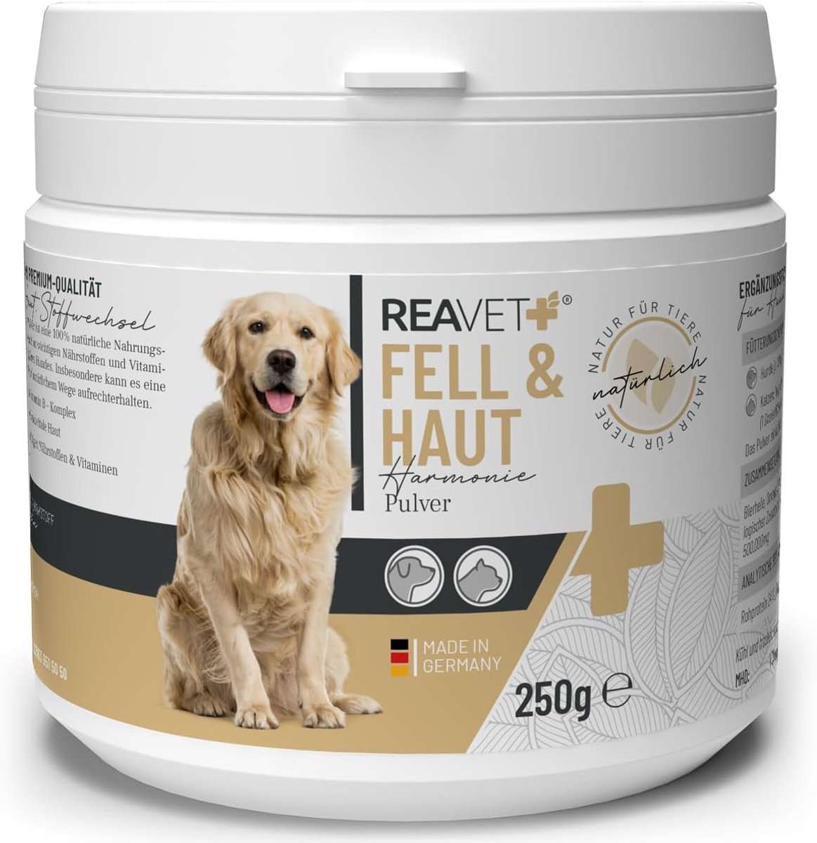 Honden- en kattenpoeder 250 g - natuurlijke formule - voor een glanzende vacht - ondersteunt huid en immuunsysteem - SnelShoppen