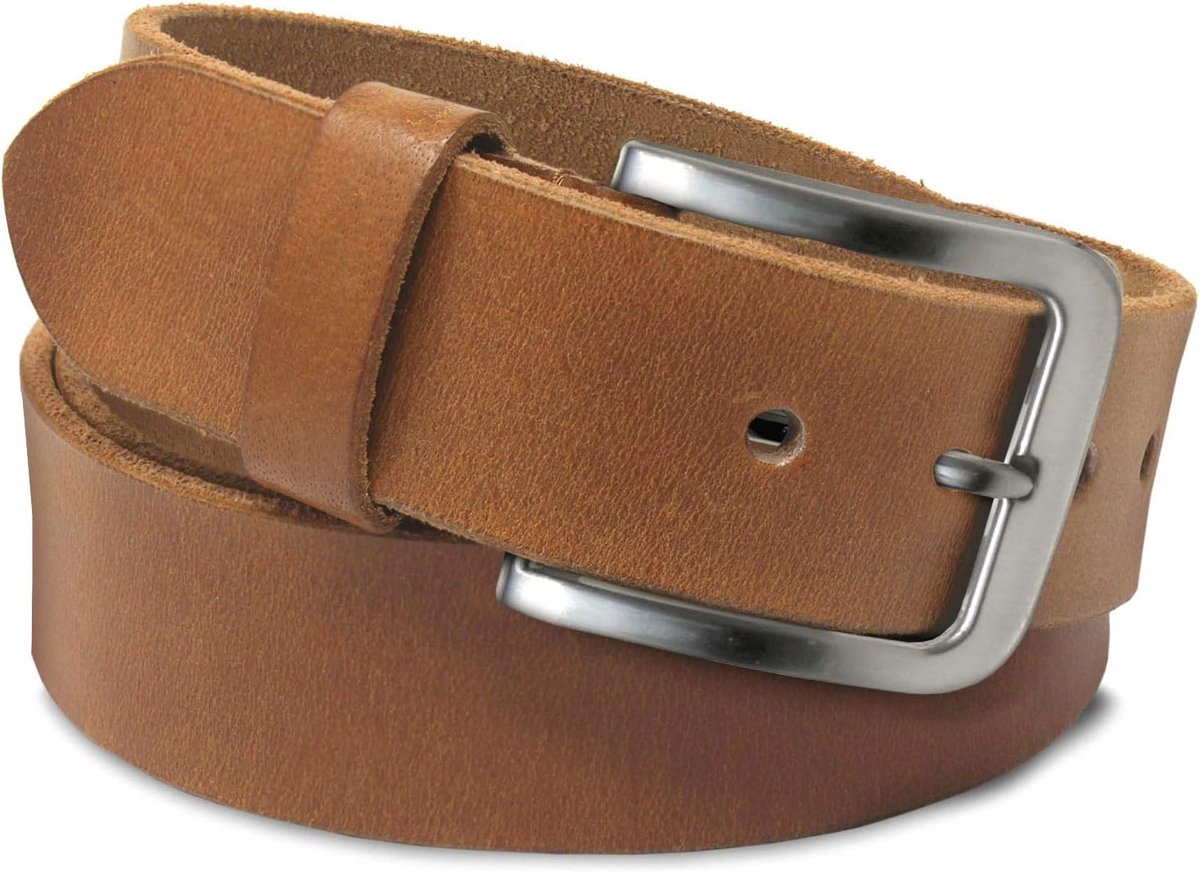 Vintage leren riem voor dames, 38 mm breed, buffelleer, damesriem voor jeans, pak, broek