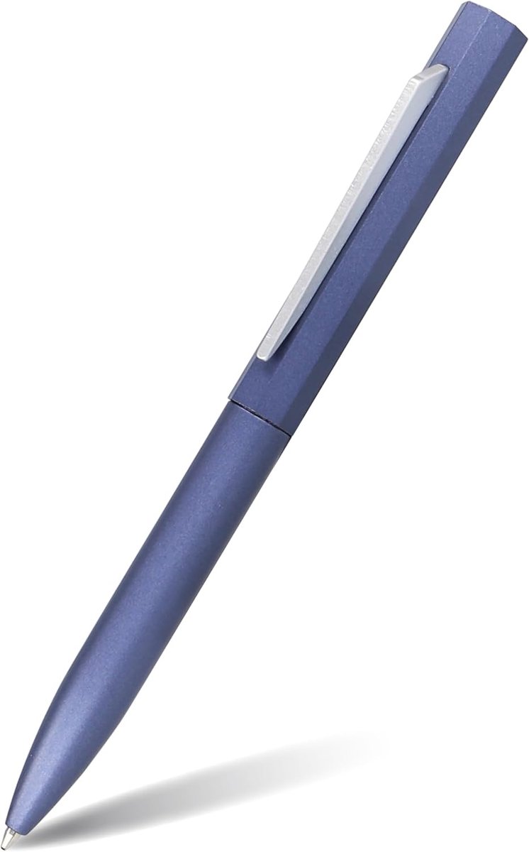 Balpen, hoogwaardige metalen cul, blauw, verwisselbare grote vulling, schrijfkleur blauw, onuitwisbaar, cadeau-idee