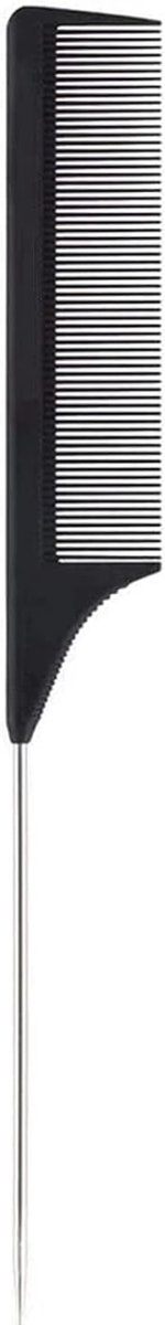 Carbon Staart Kam - Kam met Staart - Haar Styling - Antistatisch Hittebestendig - 15.49 x 10.41 cm - Zwart