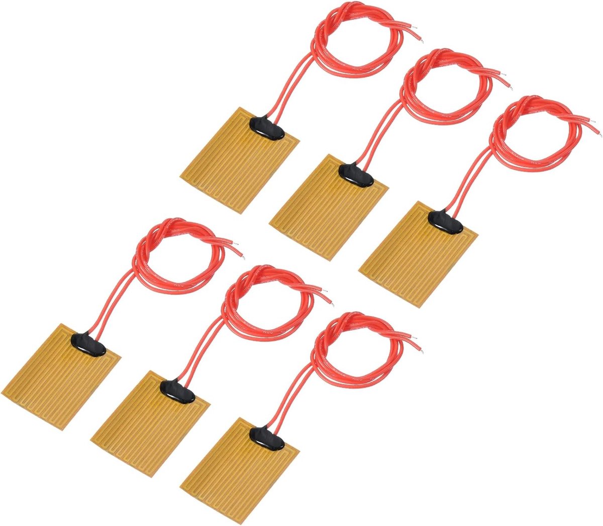 Verwarmingsfolie verwarmingsplaat, polyimide verwarmingspads, folie 40 mm x 30 mm - Set van 6