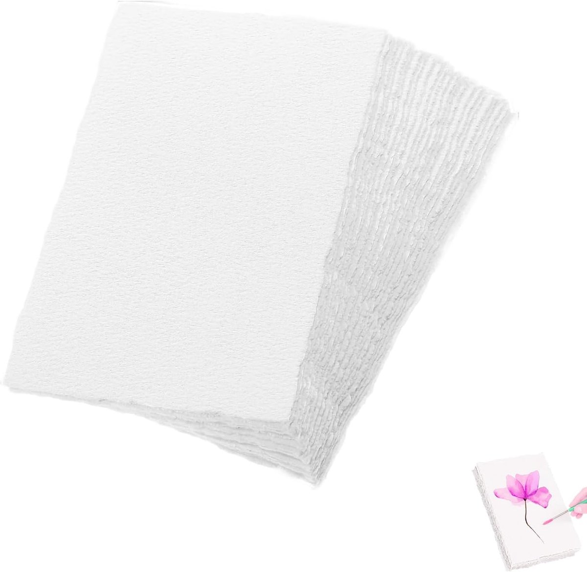 20 vellen Wanderings handgemaakt wit gegolfd papier blanco papier | Handgeschept papier voor wenskaarten, doe-het-zelf, schilderijen en brieven