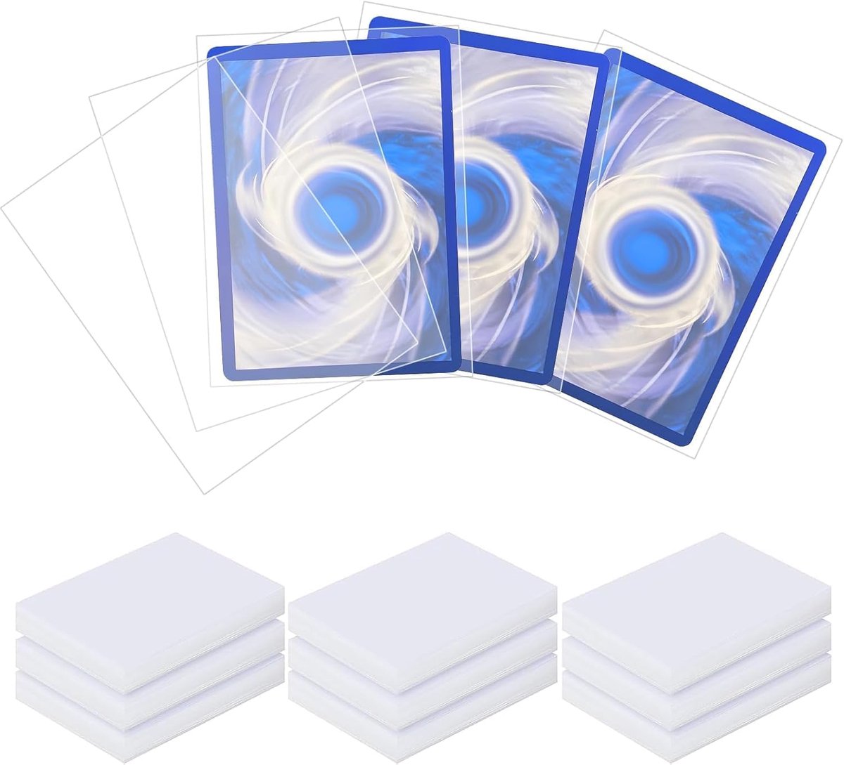 300 stuks standaard kaarthoesjes, doorzichtige penny sleeves, ruilkaartenhoezen voor Pokemon, Magic, MTG, TCG, verzameling, bordspellen, Yugioh, Dropmix, drakenschild mouwhouders (transparant)