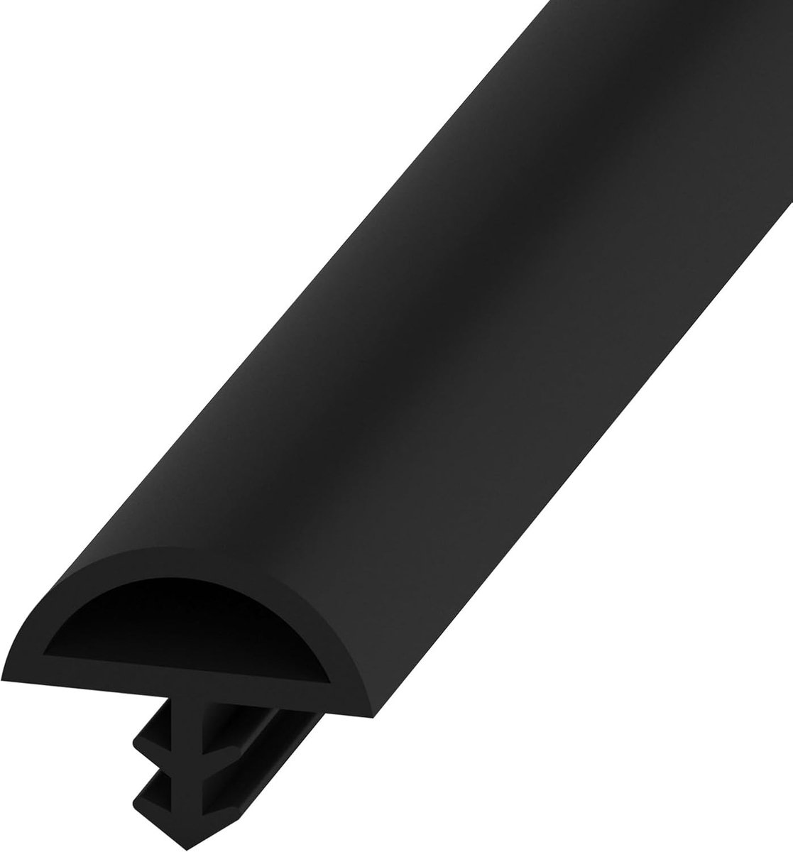 TPE deurafdichting, 5 m/10 m/30 m deurafdichting, rubberen afdichting, wind- en regenbestendig, kozijnafdichting voor deuren, ramen (zwart, 12 x 5 mm x 10 m)