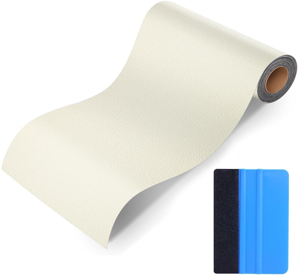 reparatiepatch, 30 x 137 cm, kunstleer, zelfklevend, voor autostoelen, banken, bootstoelen, stoelen, beige-geel