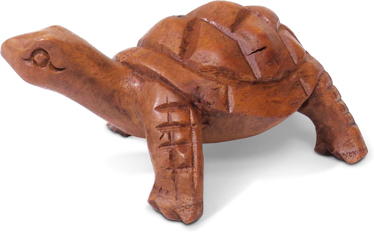 Schildpad cadeau Fair Trade, handgesneden 10cm x 6cm x 4cm.