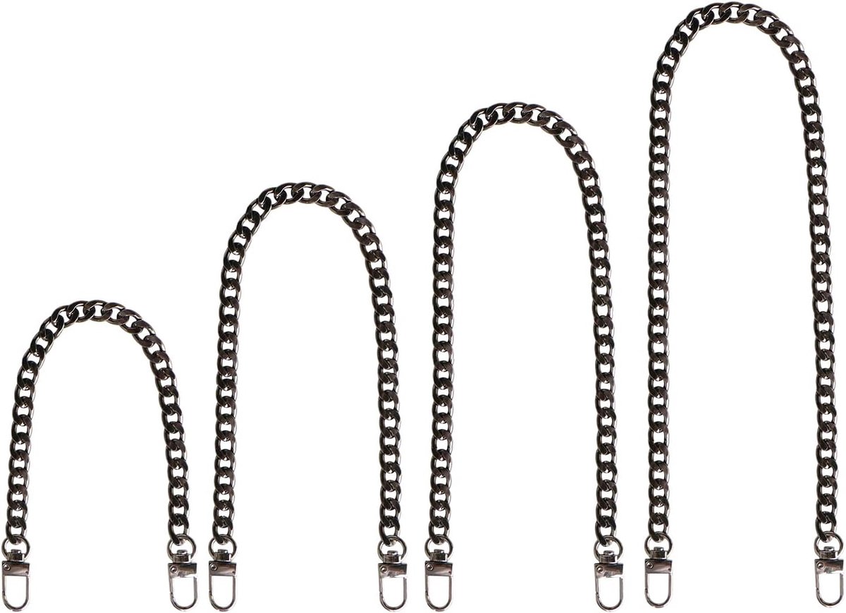 4 stuks tasketting, metalen ketting, draagriem, gouden ketting voor tas, platte kettingriemen, handtasketting, voor handtas, portemonnee, clutch, avondtas
