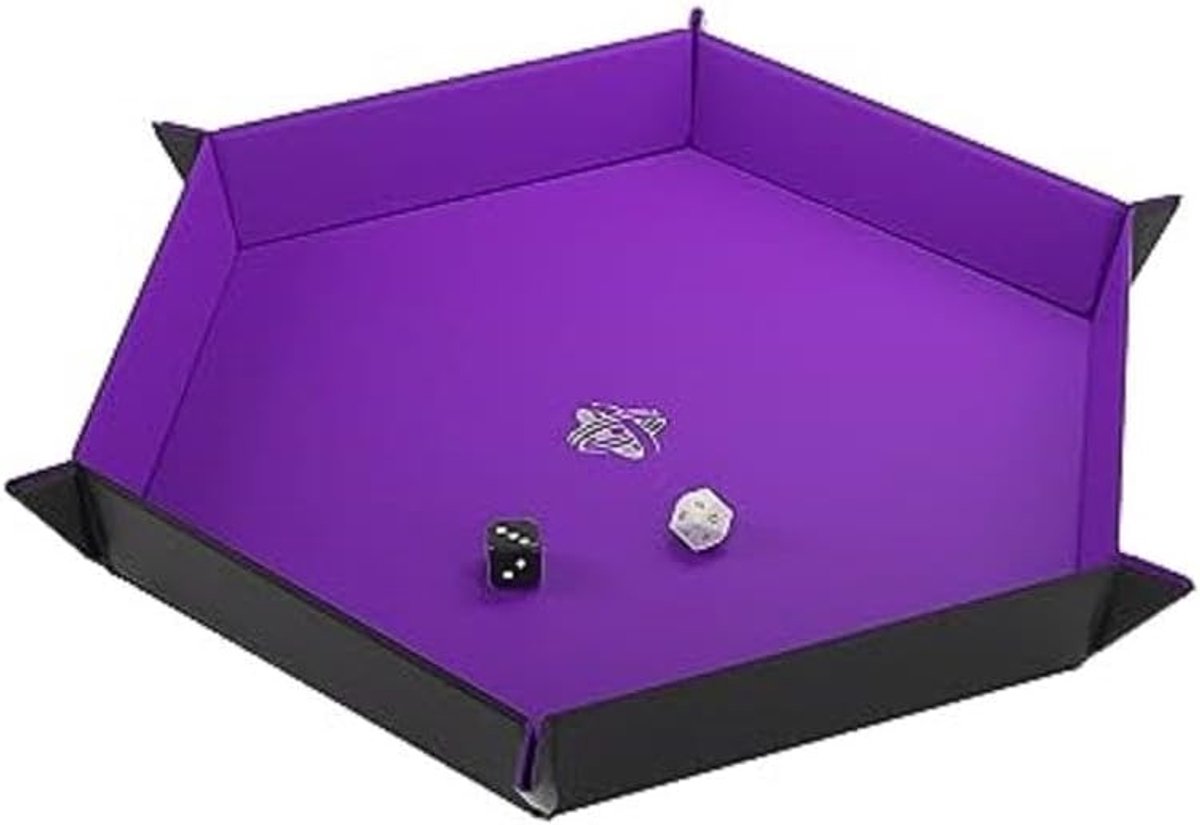 Zeshoekige Dobbelbak - Dobbelsteenbak Magnetisch - Bordspellen Spelen - Omkeerbaar Design - 271 cm - Zwart Paars