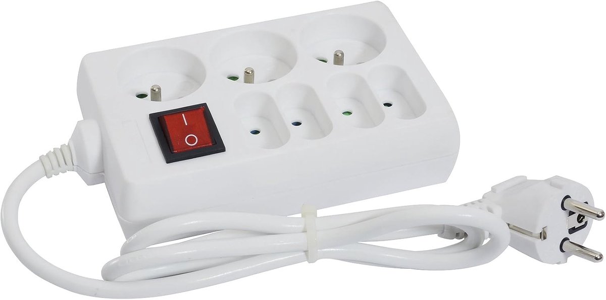 Meervoudige stopcontactstrip 3 x 16A - 4 x 6A - met schakelaar - ideaal voor thuisgebruik - SnelShoppen