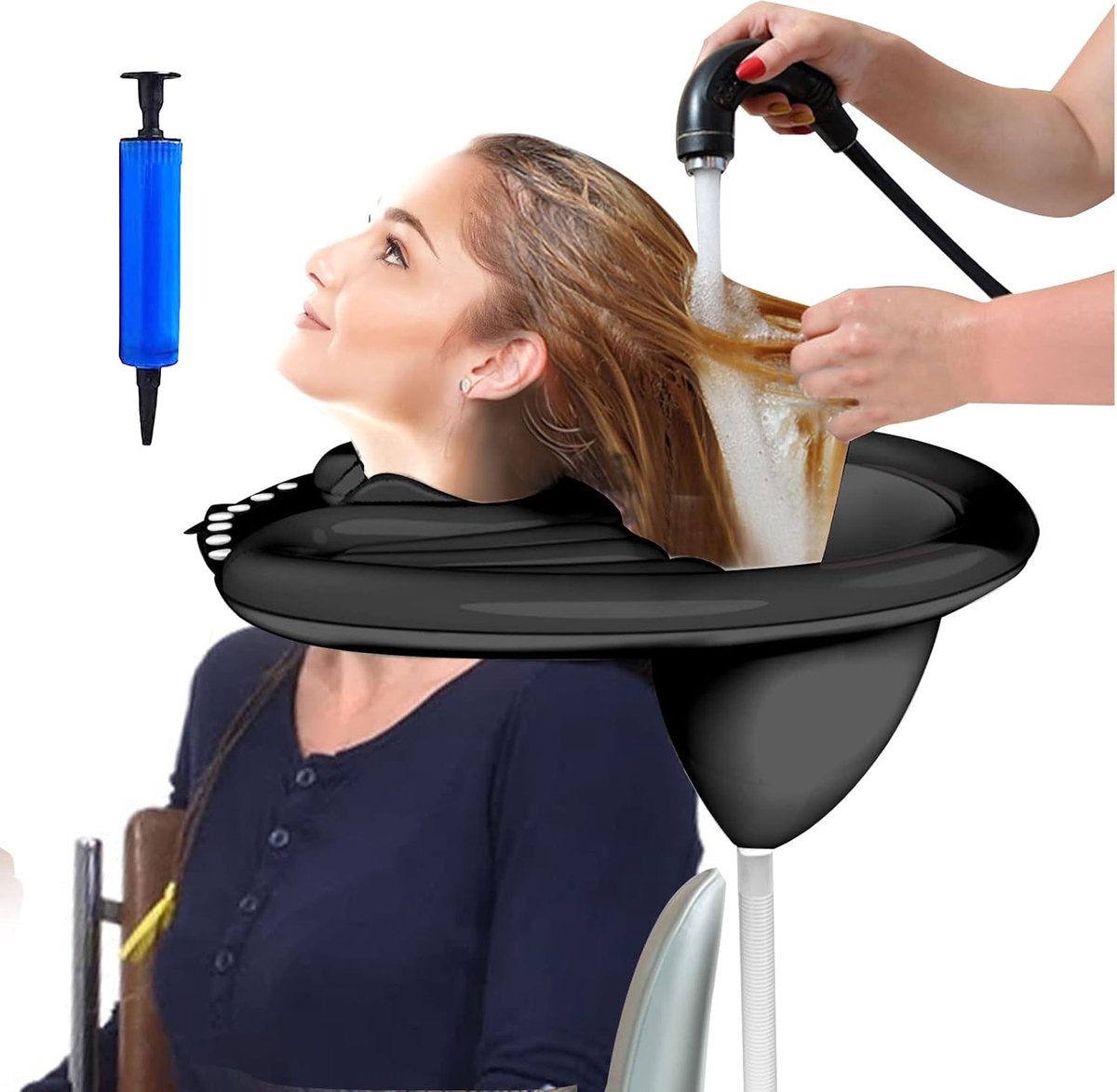 Mobiele haarwasbak - opblaasbaar PVC - voor ouderen, kinderen en zwangeren - comfortabel haarwassen - SnelShoppen