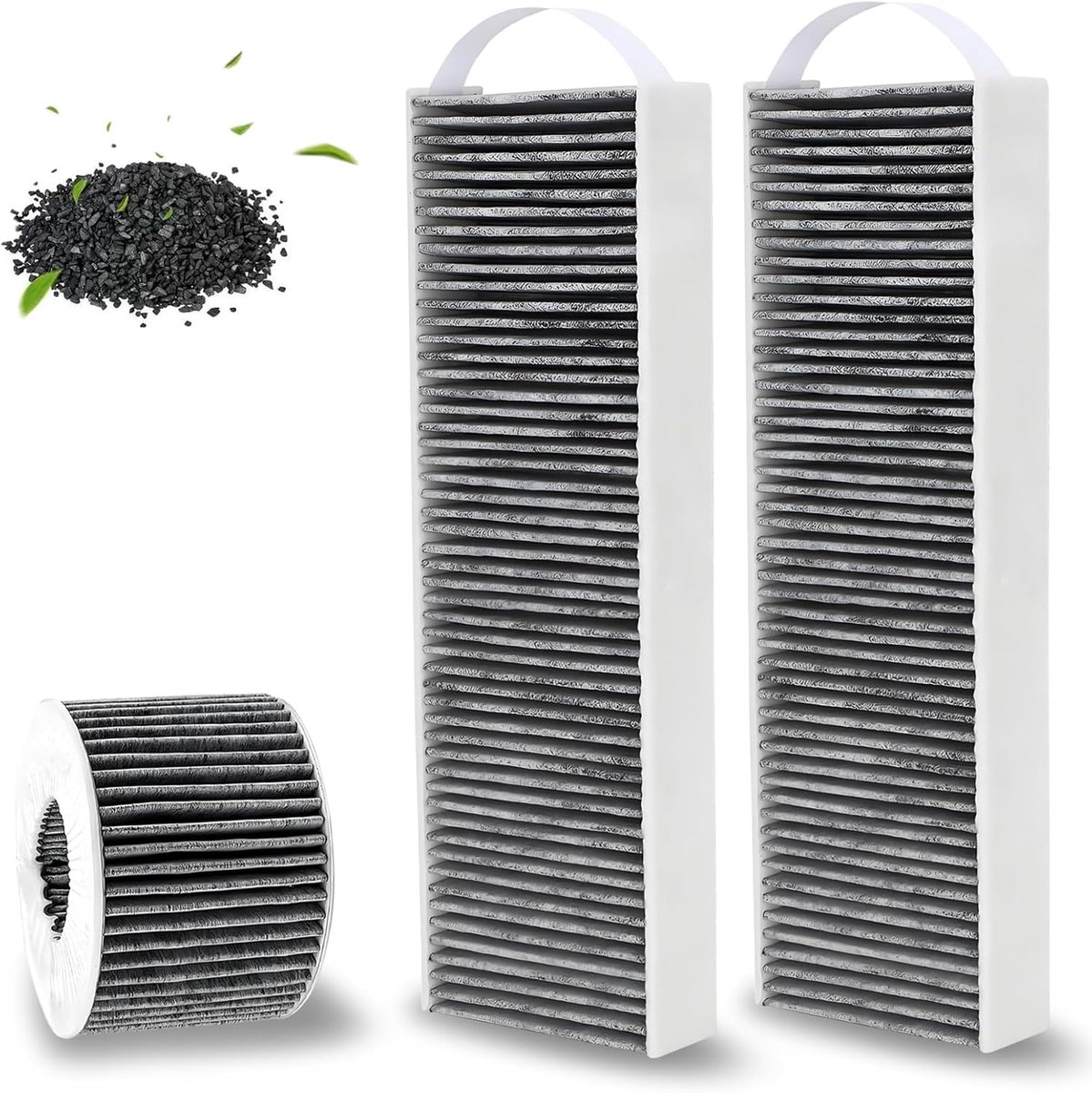 Actieve koolfilter 425x130x50mm - 2-pack filters - vervangbaar - optimale luchtkwaliteit - SnelShoppen