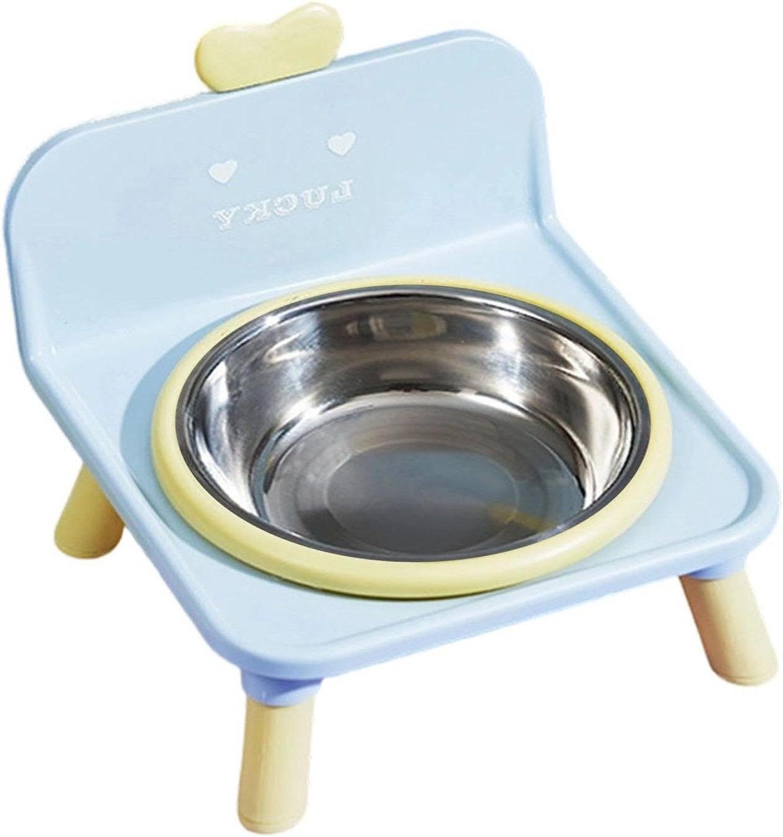 Verhoogde Hondenbakken - Voedseldispenser Huisdieren - Gezond Eten Bevorderen - Ergonomische Nekondersteuning - 19x18.5x15 cm - Blauw