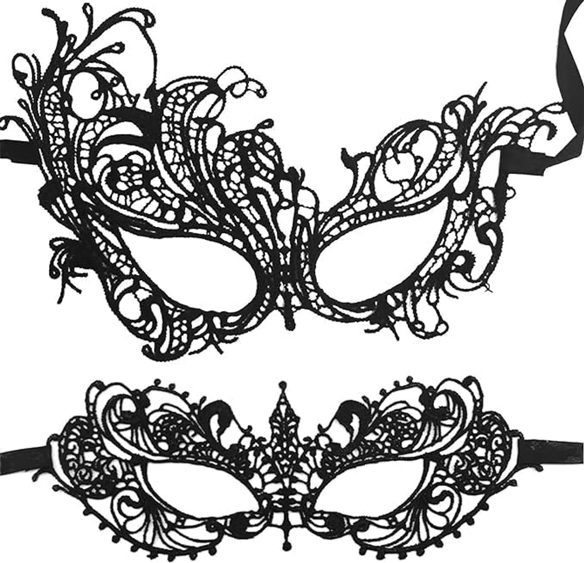 Masker voor gemaskerd bal - Zwart met sexy ogen - Vrouwelijk kantmasker - Perfect voor Mardi Gras - SnelShoppen