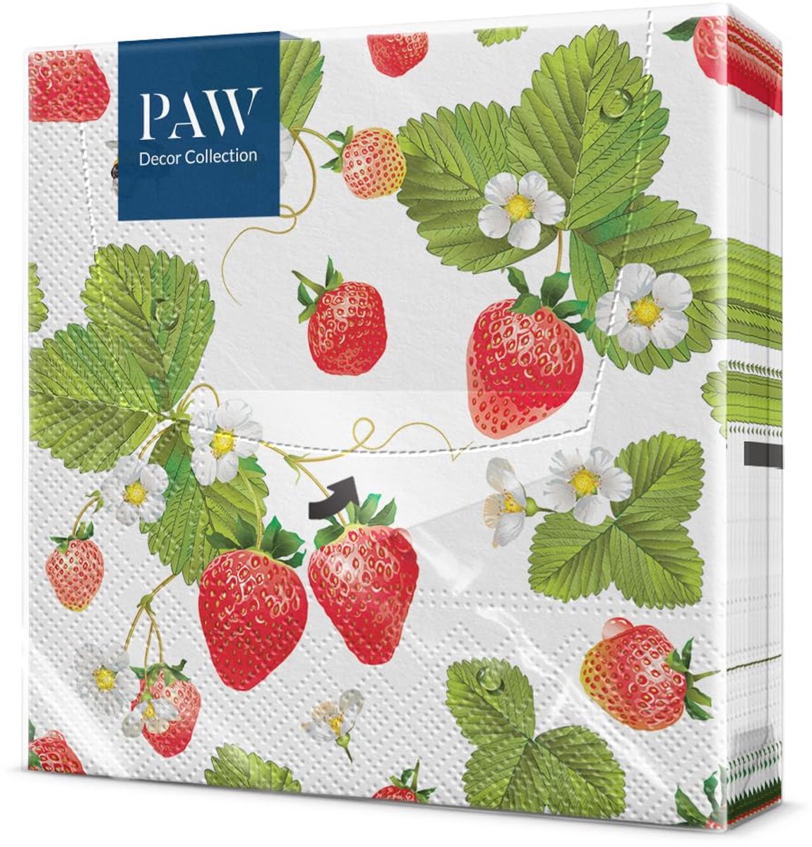 Servetten 33 x 33 cm - Aardbeien met bijen - 20 stuks - Perfect voor feesten - ShopVlot