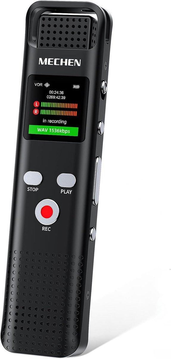 Digitale dictafoon 64 GB - HD geluidskwaliteit - Geluidsisolatie - Ideaal voor vergaderingen - ShopVlot