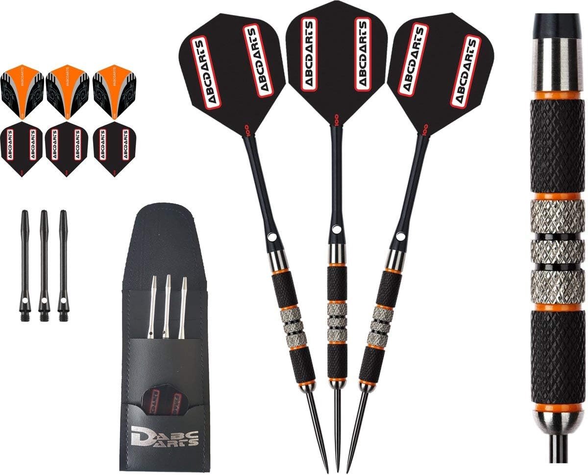 Darts 21 gram - zwart, oranje, zilver - 90% tungsten - perfecte balans en precisie - ShopVlot