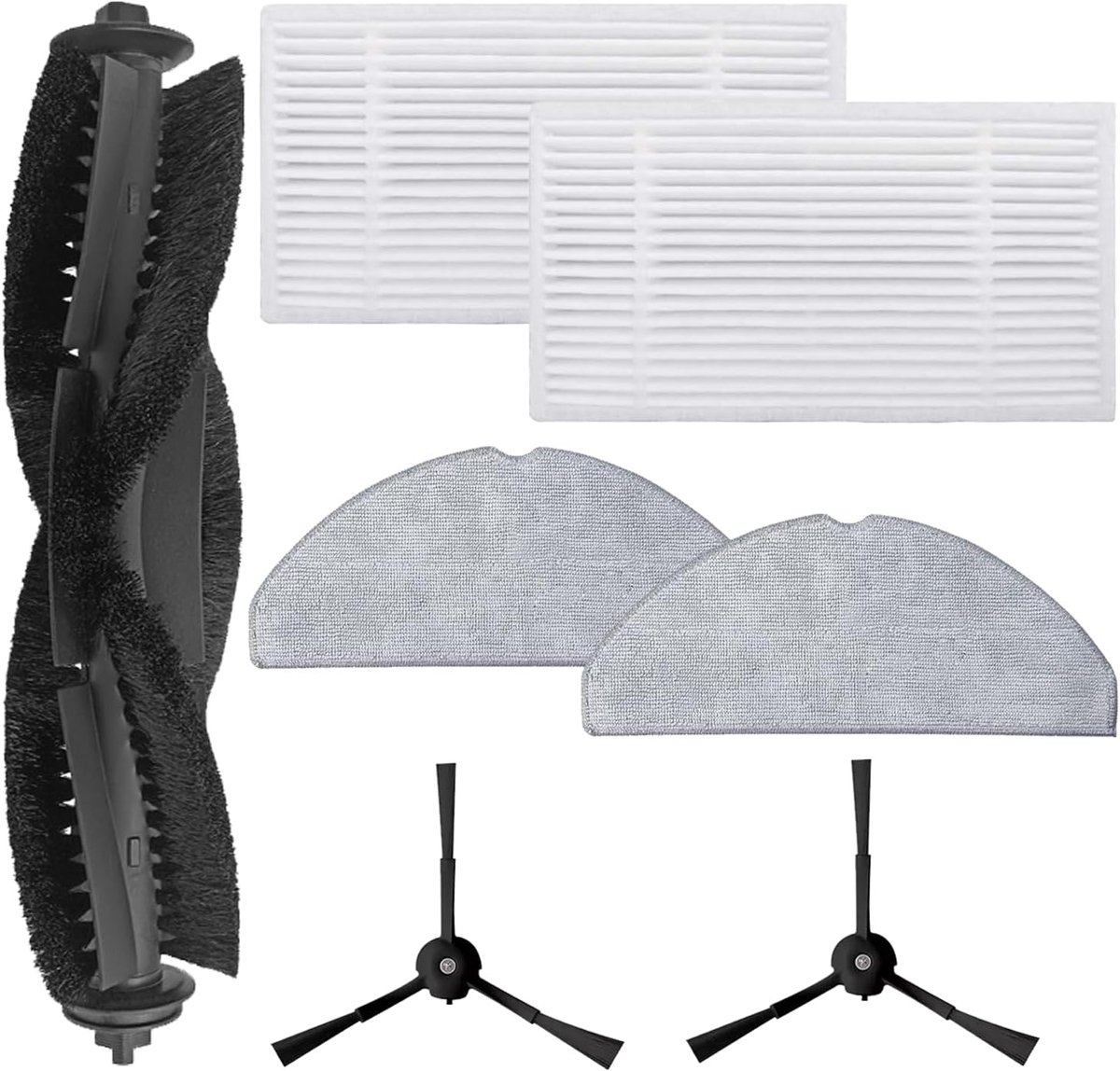 Accessoires voor robotstofzuiger - 1 hoofdborstel + 2 HEPA-filters - 2 doeken + 2 zijborstels - optimale reiniging - ShopVlot