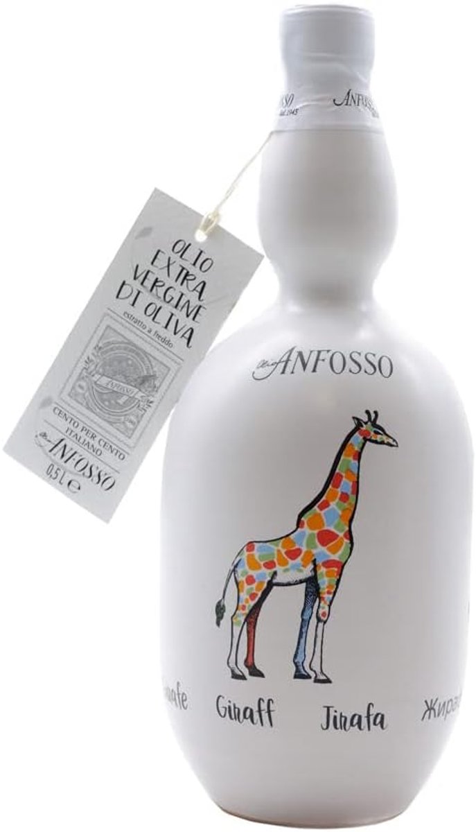 Keramische fles 500 ml - Giraffe motief - Handgemaakt - Decoratief en origineel cadeau - ShopVlot