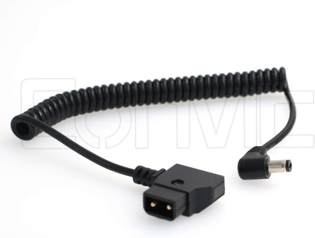 D-Tap naar 5.5x2.5mm DC Barrel kabel - Coiled ontwerp - 1 meter lengte - Ideaal voor Atomos Shogun monitor - ShopVlot