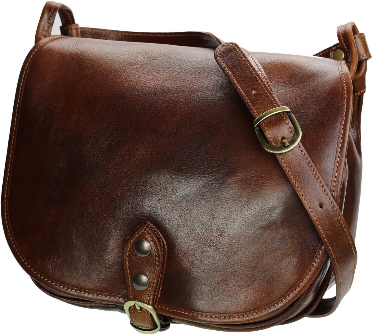 Schoudertas 31 x 25 x 15 cm - Leer - Geel - Perfect voor dagelijks gebruik - ShopVlot