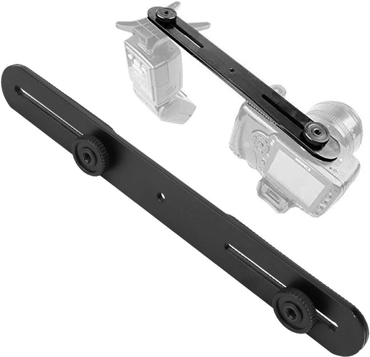 Dubbele flitshouder voor camera - metalen houder met antislip - inclusief 2 schroeven - ideaal voor live streaming - ShopVlot