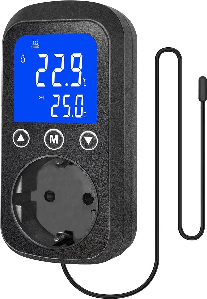 Digitale Temperatuurcontroller - Waterdichte Sensor - Verwarming en Koeling - Perfect voor Kassen en Aquaria - ShopVlot
