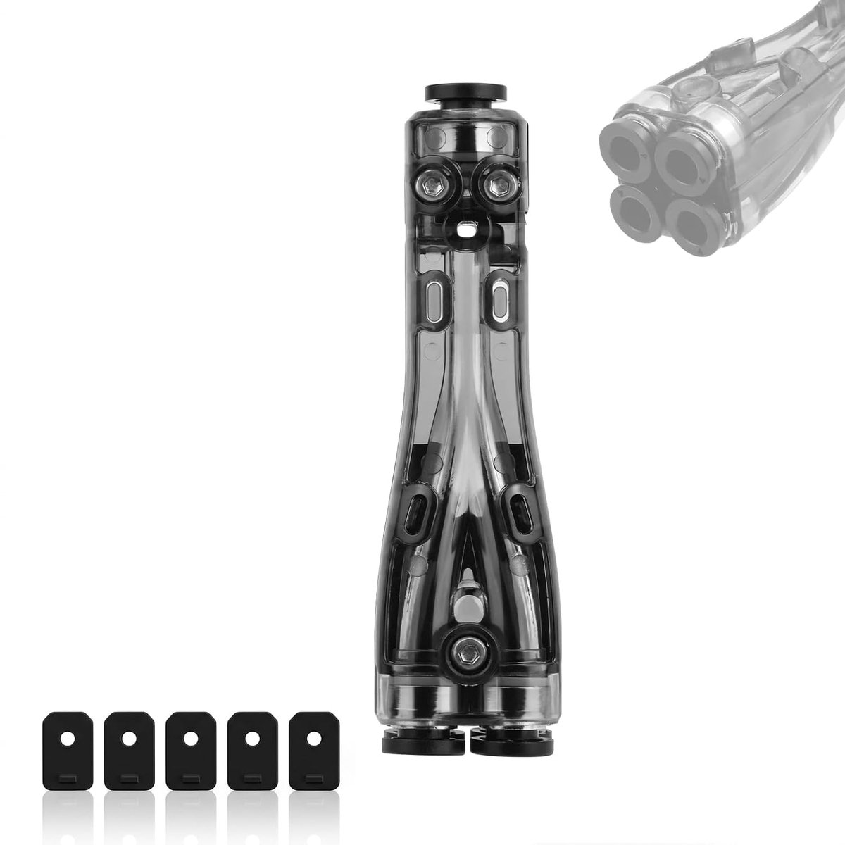 PTFE-adapter 4-in-1 voor 3D-printer - filamentreiniging - compatibel met Bambu Lab - ideaal voor meerkleurige prints - ShopVlot