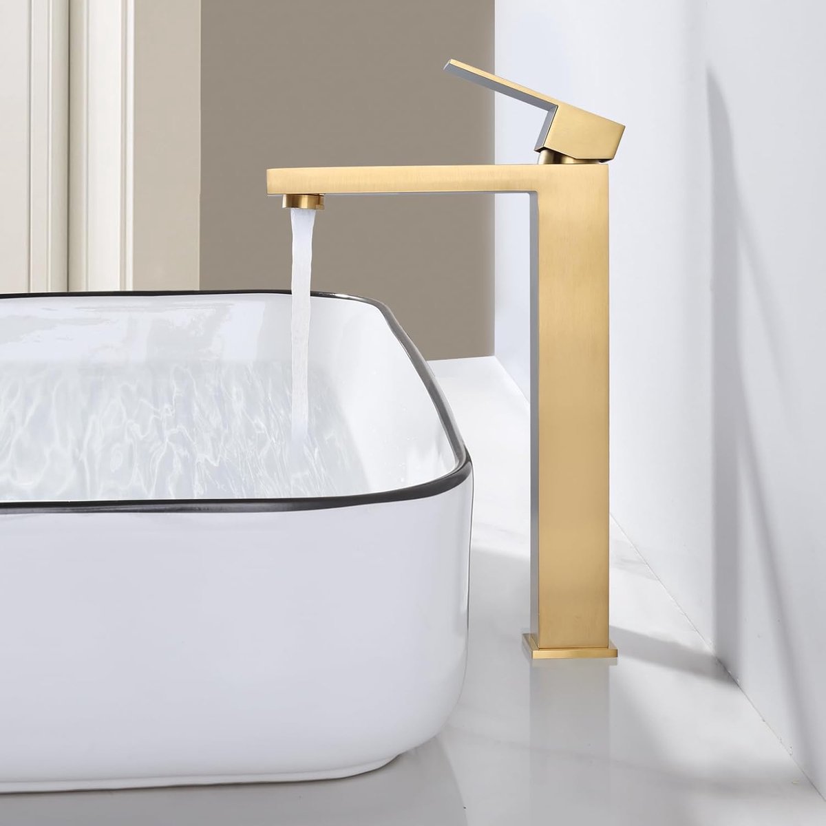 Wasbakkraan met aerator 60 cm - 304 roestvrij staal - goudkleurig - waterbesparend en huidvriendelijk - ShopVlot