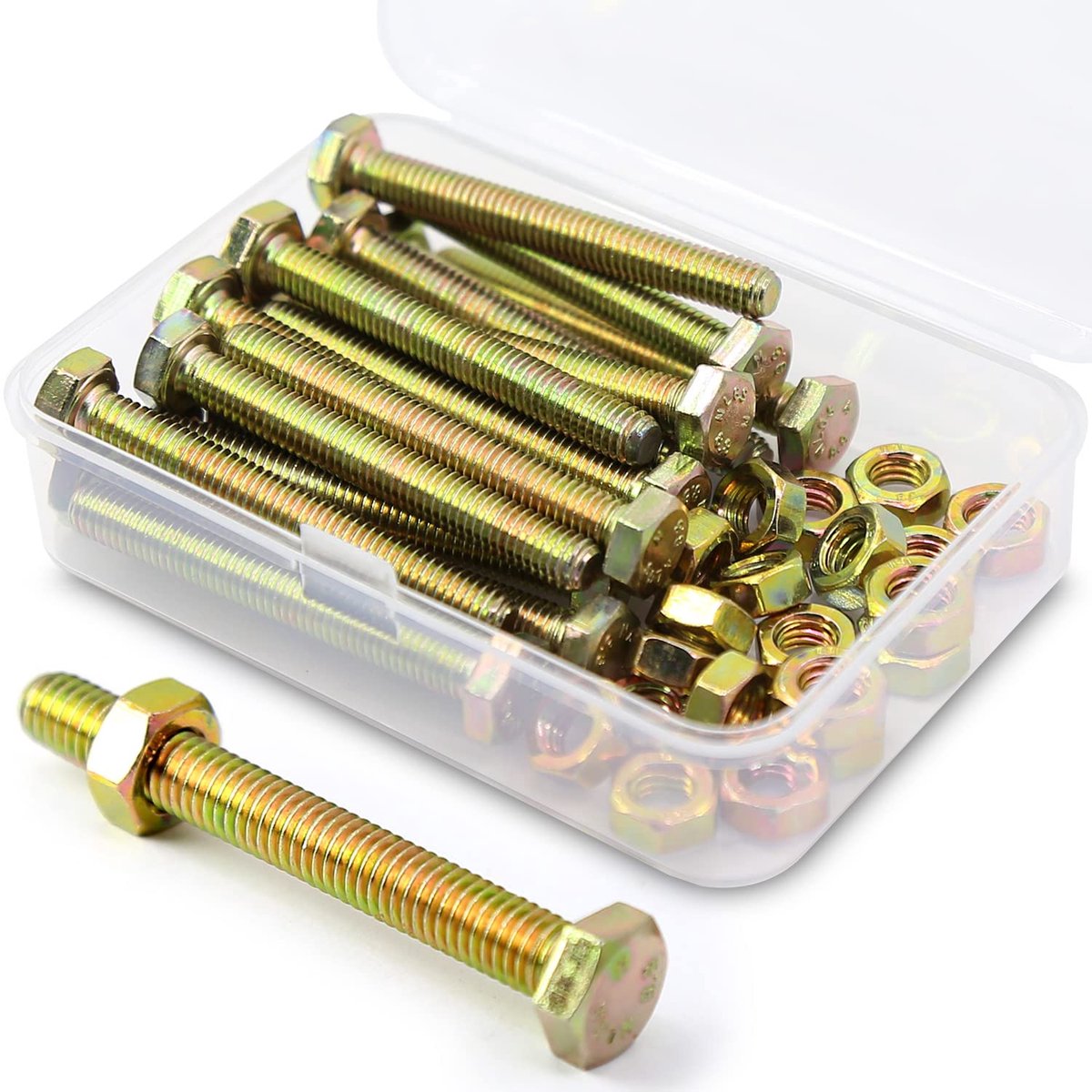 M6 x 50 mm - 8.8 gegalvaniseerd staal - 20 stuks met zeskantmoeren - voor stevige verbindingen - ShopVlot