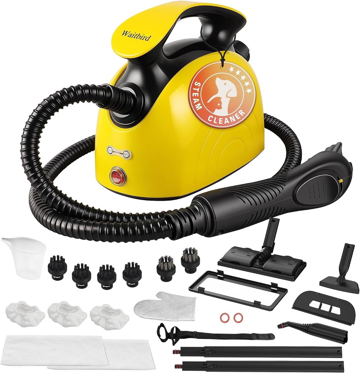 Handstoomreiniger 1500 W - 4,5 bar hogedruk - 120 °C hete stoom - vrij van chemicaliën voor vloer en auto - ShopVlot