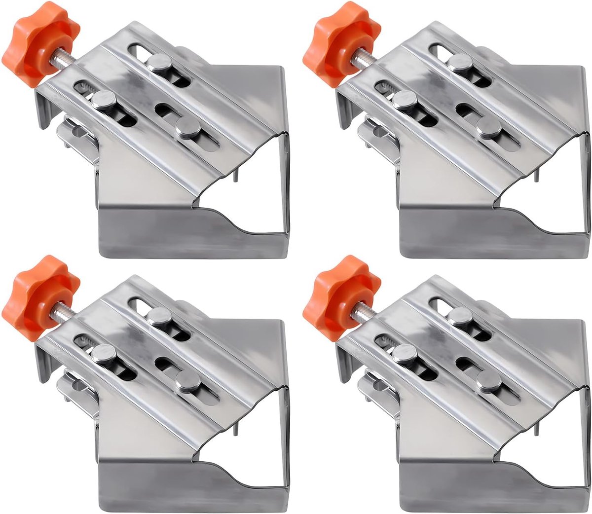 SnelShoppen - 4 Stuks Hoekspanners, 90 Graden Hoekspanners, met Swing Pine, Enkelhandgreep, RVS Hoekklem voor Houtbewerking, Engineering, Fotolijsten