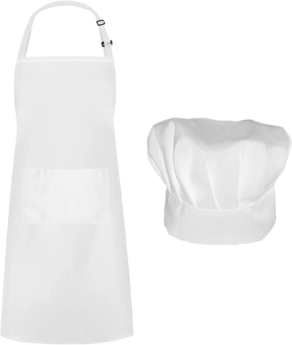Kookschort Set met Chef Hoed - Aanpasbaar Unisex - Waterdicht - Perfect voor Koken - ShopVlot