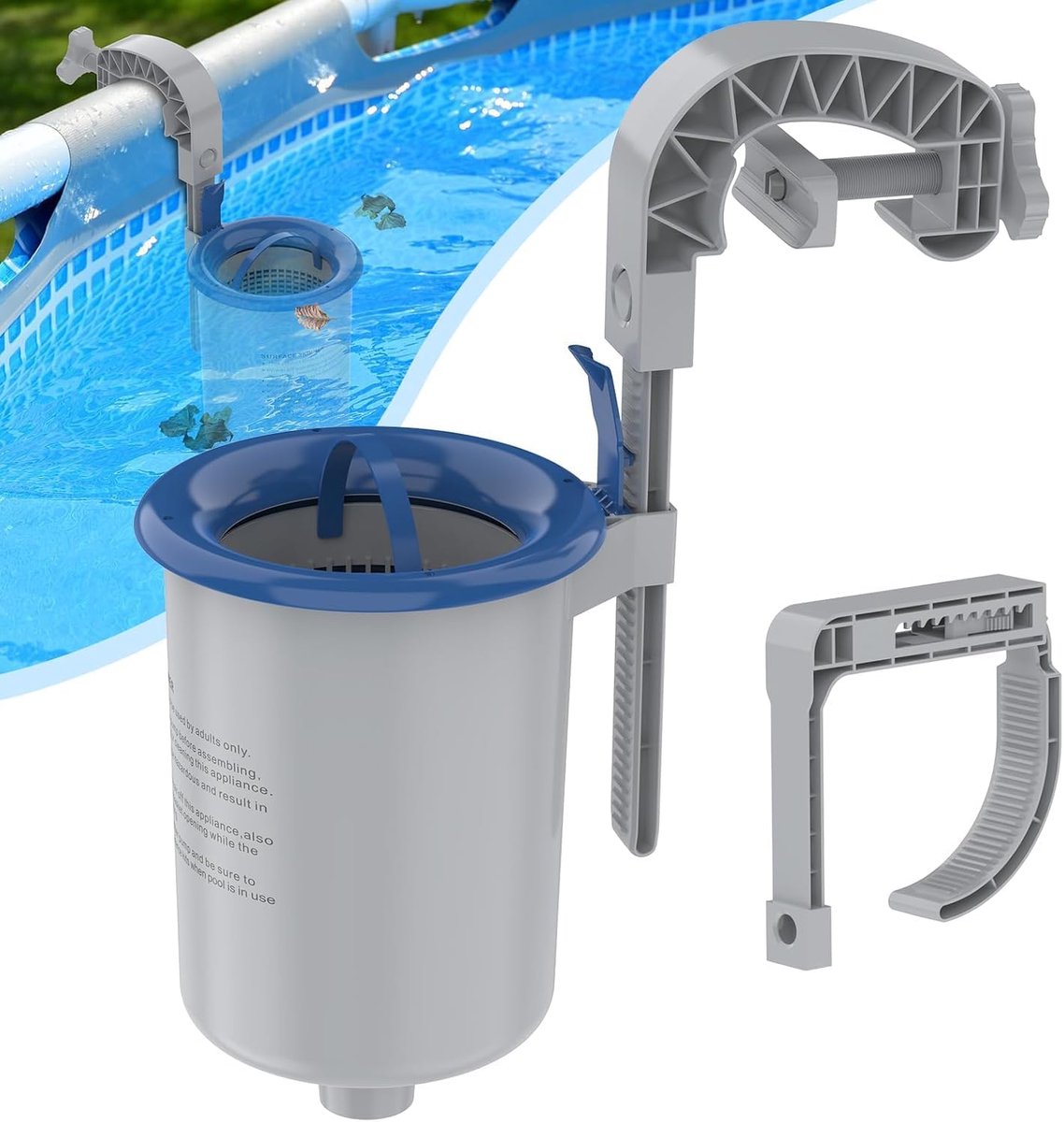 Pool Skimmer - Wandmontage met Skimmermand - Verwijdert waterafzettingen - Geschikt voor bovengrondse zwembaden - ShopVlot