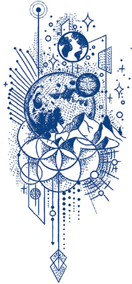 Tijdelijke tattoo Planeten astrologie 2 weken