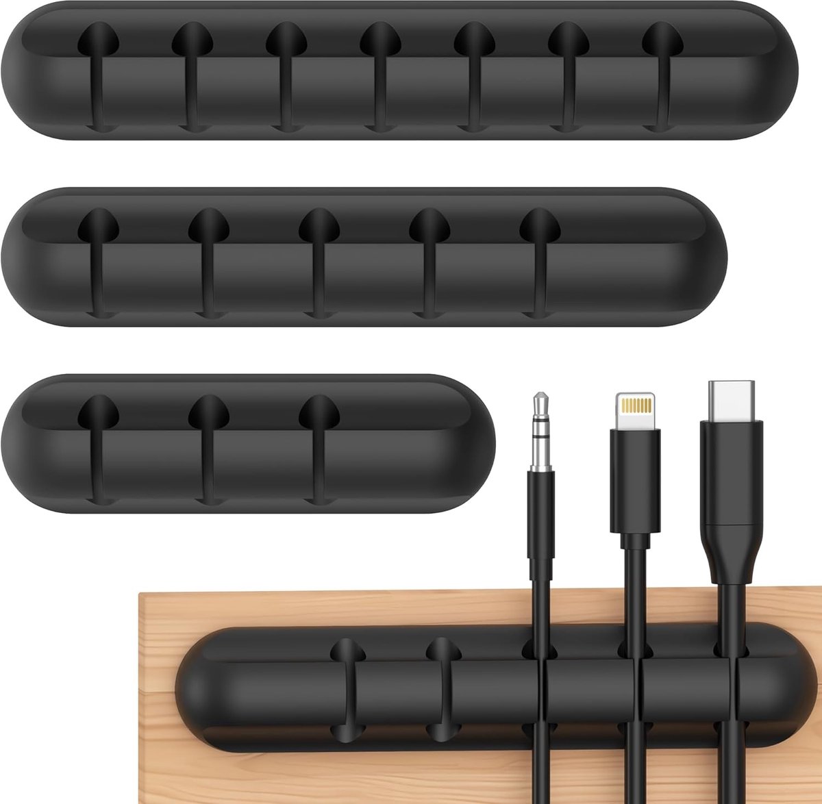 Kabelhouder 3/5 Pack - Kabelclips met 2 Kleuren - Kabelbeheer voor Bureau - Houd je kabels netjes - SnelShoppen