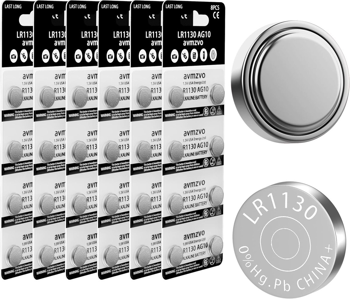 LR1130 batterijen knoopcellen 1.5V - 48 stuks - alkalisch - lange levensduur - SnelShoppen
