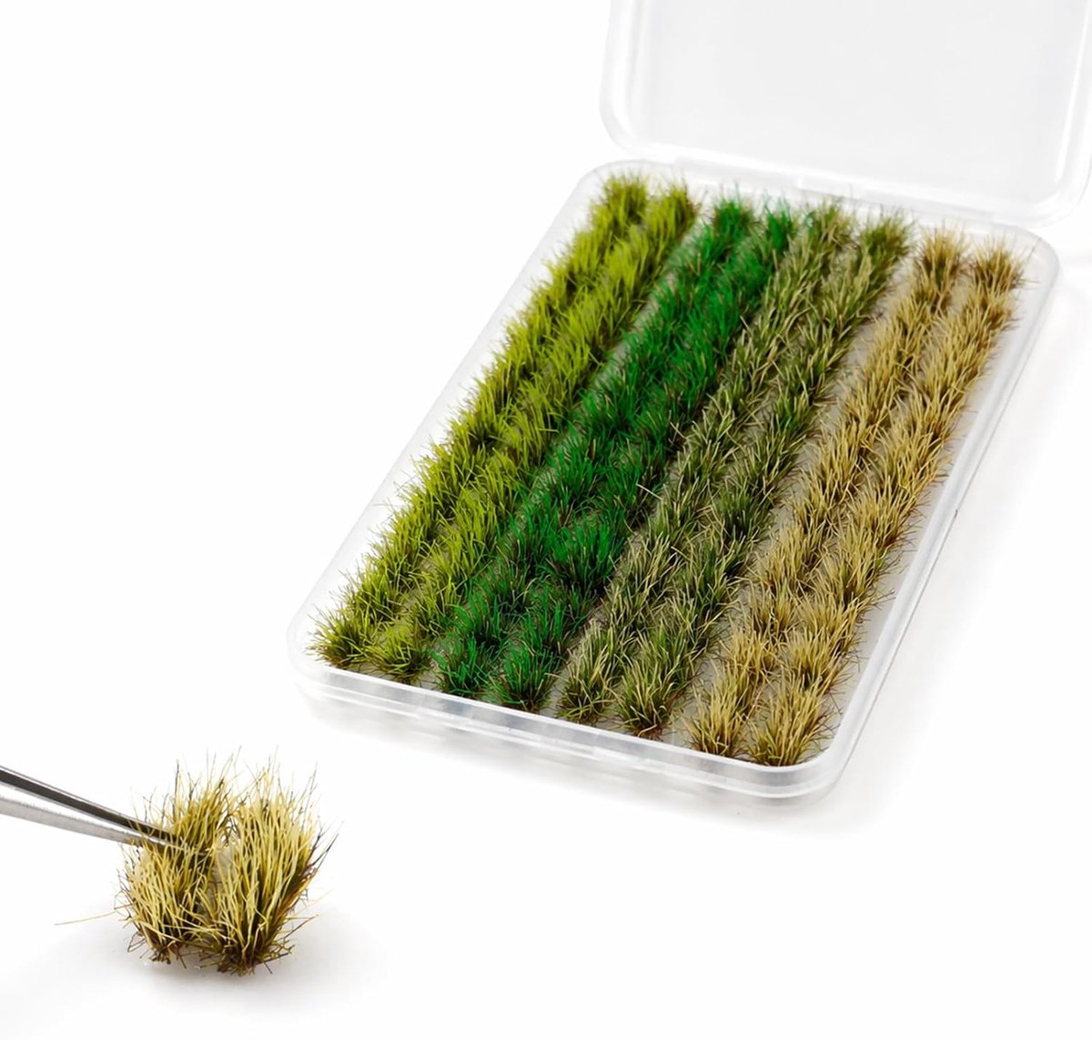 miniatuur grastapjes 8 mm - 120 stuks - 4 kleuren - realistisch voor diorama's - SnelShoppen