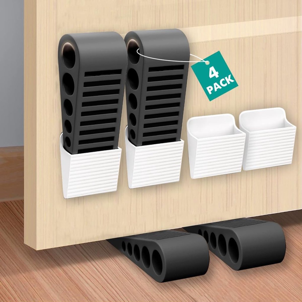 Deurstoppers Wedge - Zware rubber - Antislip - Voorkomt sluiten van deuren - SnelShoppen