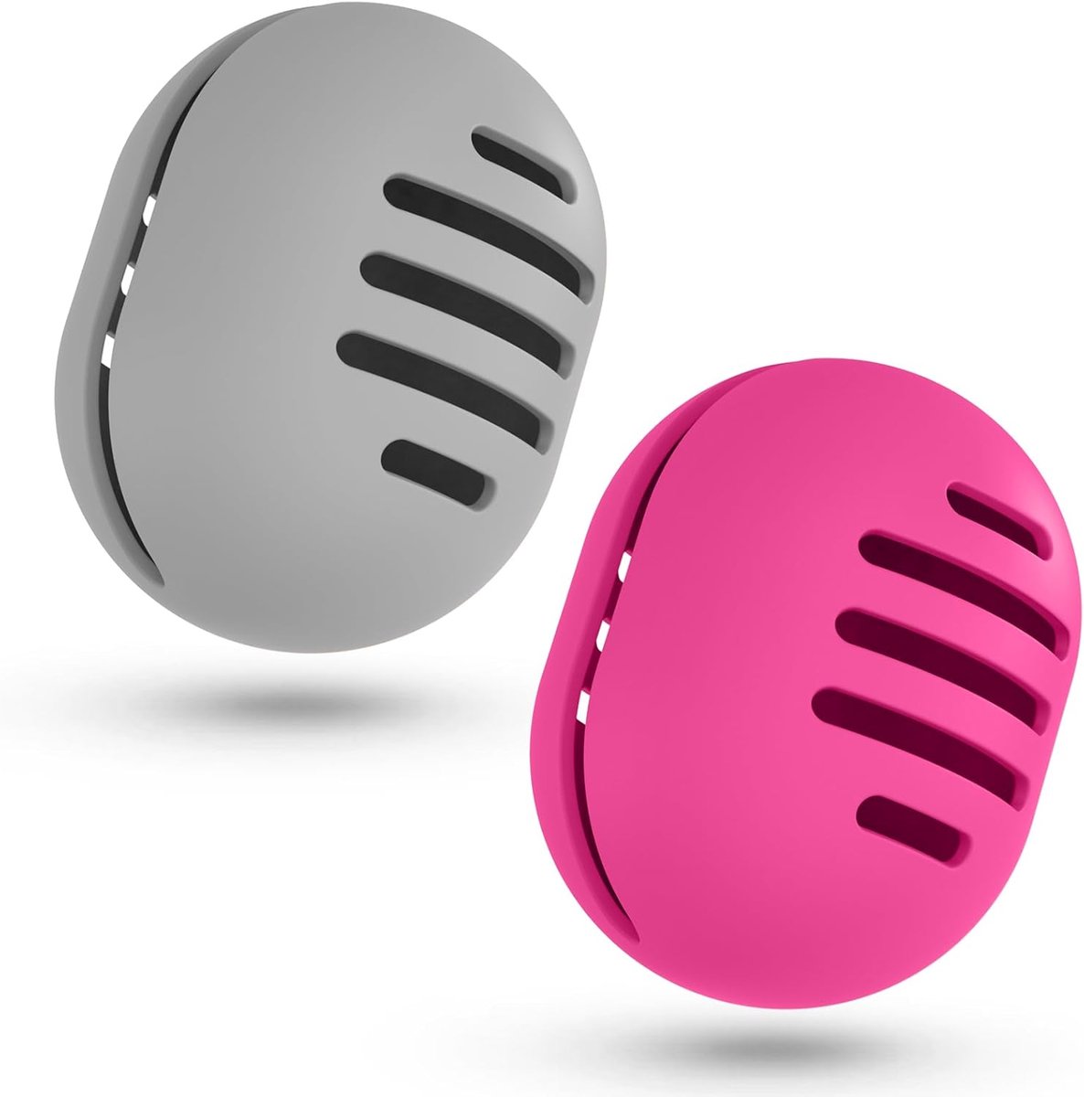 SnelShoppen - Fauxomor Make-upsponshouder 2 Stuks, Ademend Siliconen Beauty-Blender Houder, Onbreekbaar en Draagbaar, Cosmetica-Gereedschap in Grijs e