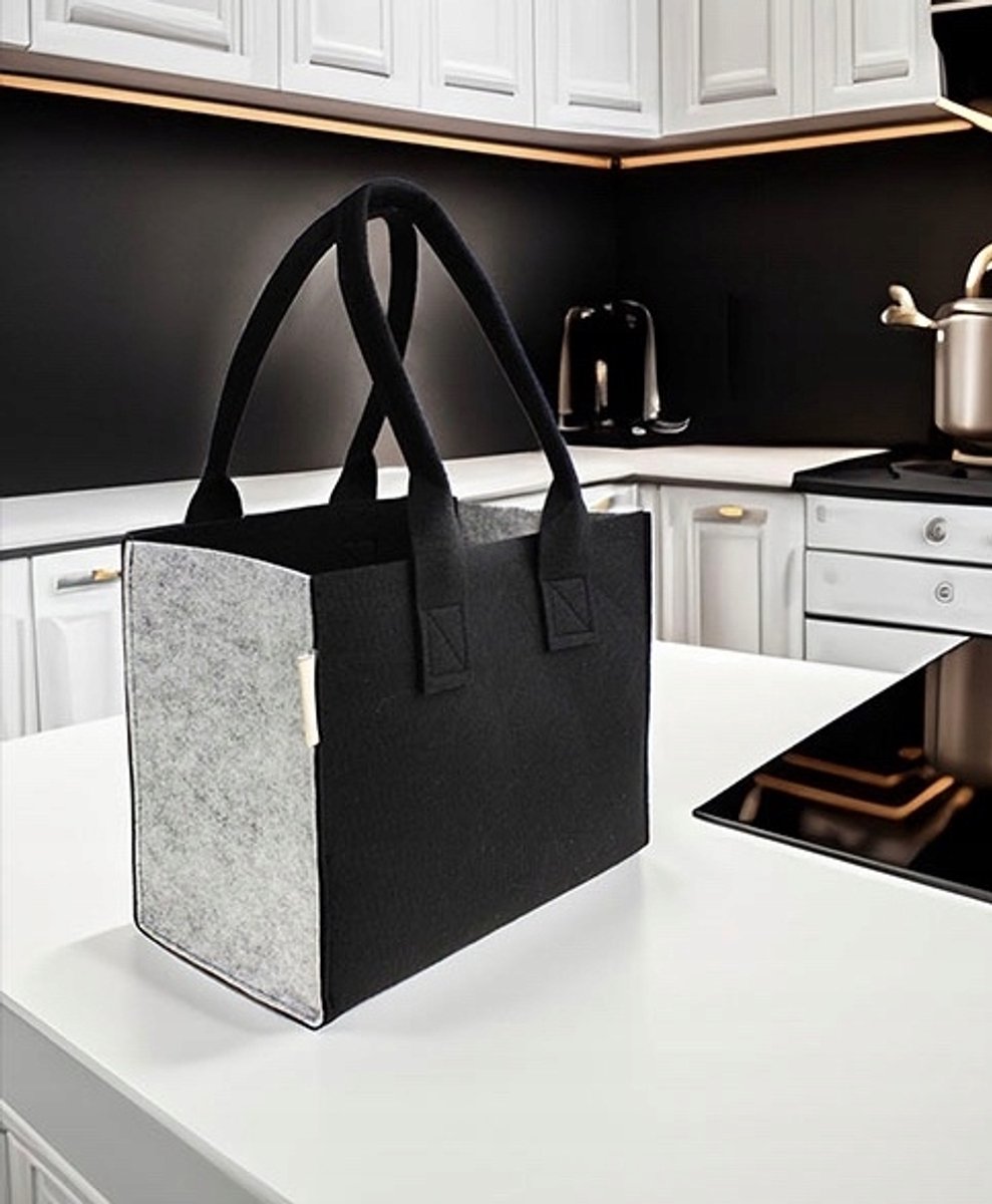 Siluk Shopper Tas van Vilt - Antraciet/Lichtgrijs - Duurzaam & Ruim