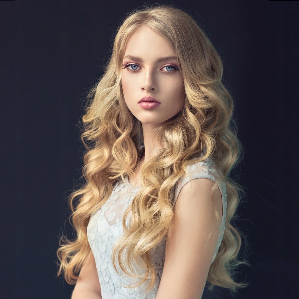 Clip-in Haarverlenging Krullend Lichtblond 7 Delen 130g 55cm