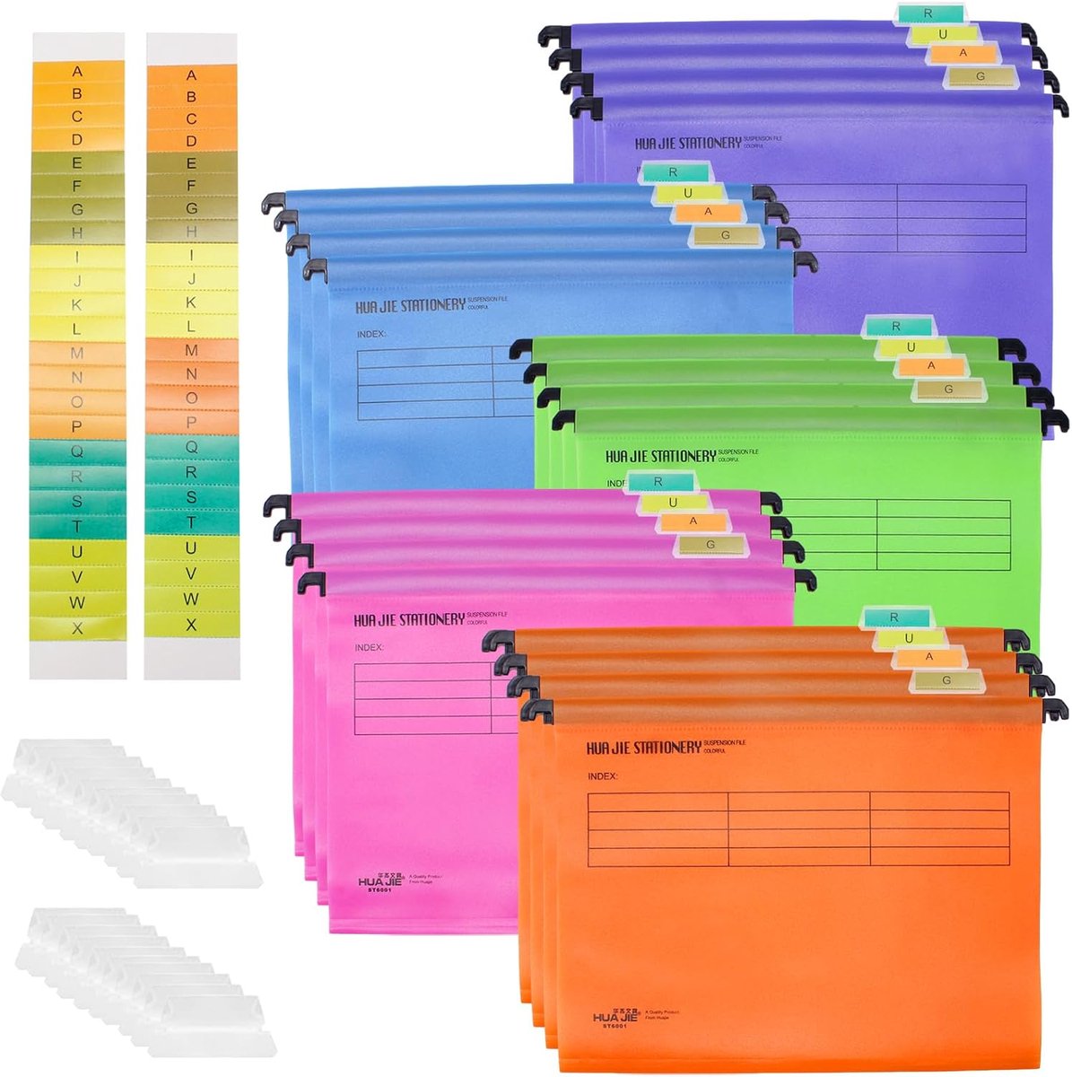 Hangmappen A4 - Polypropyleen - 20 stuks in verschillende kleuren - Organiseer je documenten efficiënt - SnelShoppen
