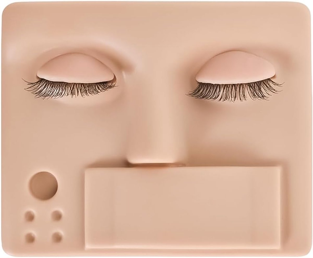 Oefenhoofd voor wimpertransplantatie - 3D dubbele laag wimpers - Interchangeable wimpers - SnelShoppen