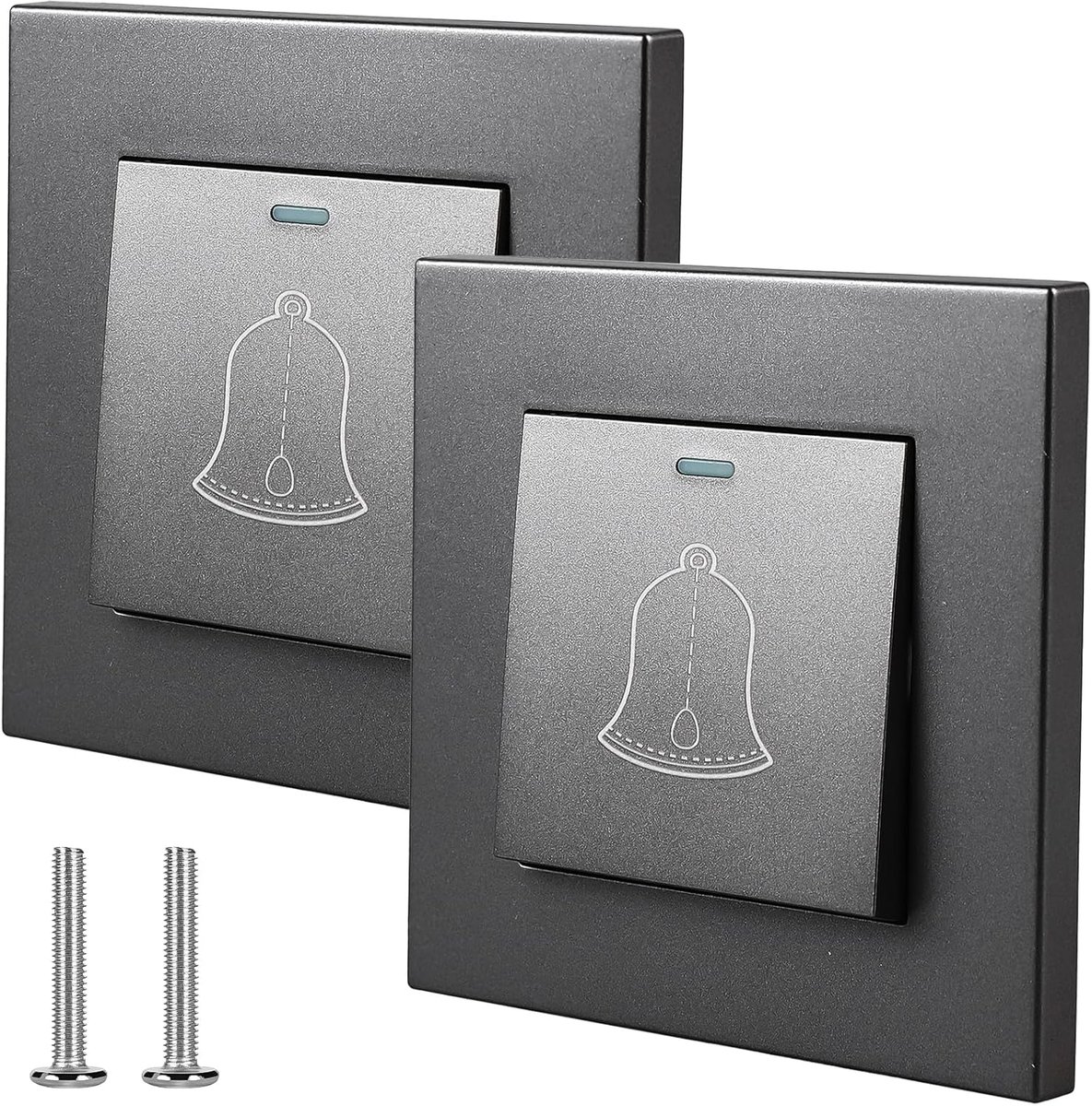Deurbelschakelaar 86 x 86 mm - Grijs - Opbouwmontage - Veilig en duurzaam - SnelShoppen