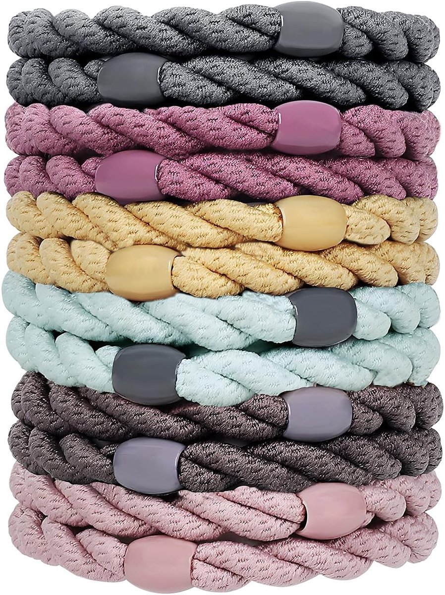 Haarelastiekjes 12 stuks - Gevlochten elastisch - Gemengde kleuren - Voor paardenstaarten - SnelShoppen