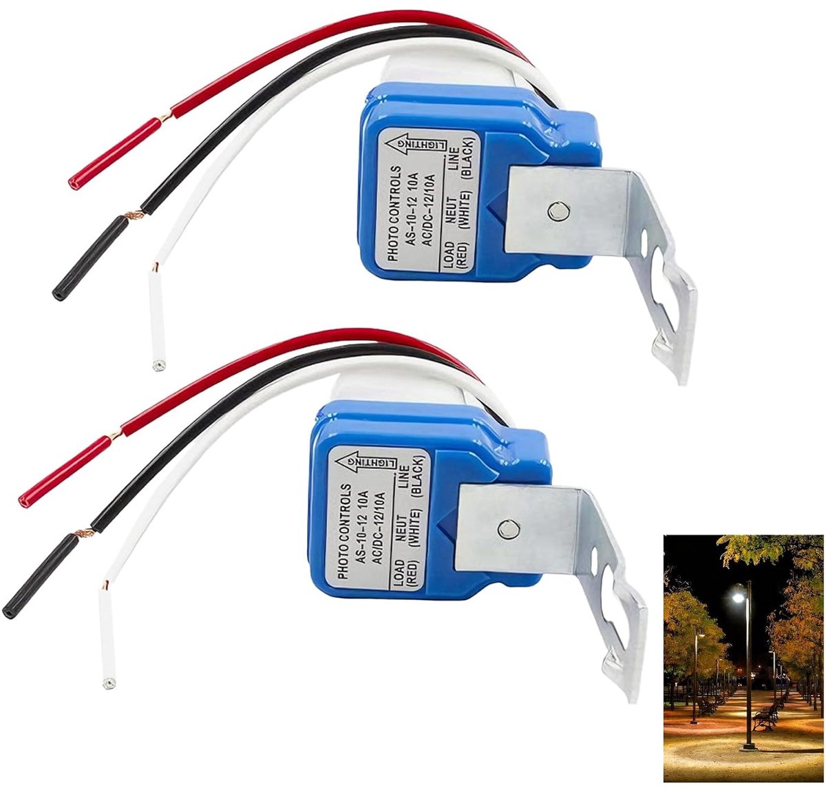 Dusk sensor 12V 10A - automatische lichtschakelaar - waterdicht - energiezuinig voor tuinverlichting - SnelShoppen